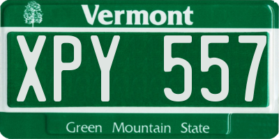 VT license plate XPY557