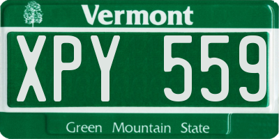 VT license plate XPY559