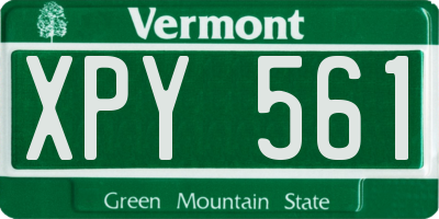 VT license plate XPY561
