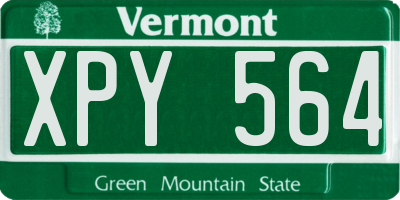 VT license plate XPY564