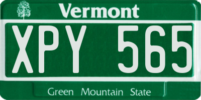 VT license plate XPY565