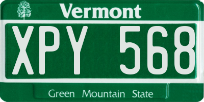 VT license plate XPY568