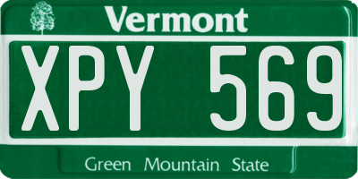 VT license plate XPY569