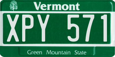 VT license plate XPY571