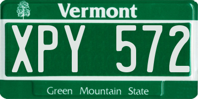 VT license plate XPY572