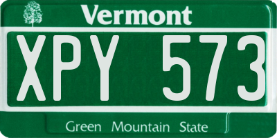 VT license plate XPY573