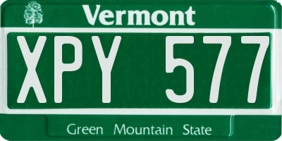 VT license plate XPY577