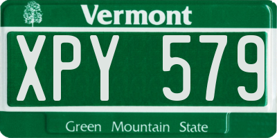 VT license plate XPY579