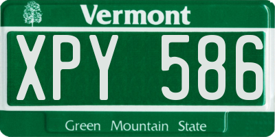 VT license plate XPY586