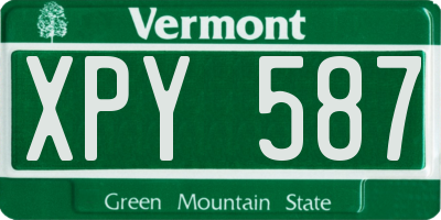 VT license plate XPY587