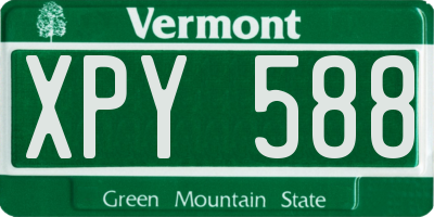 VT license plate XPY588