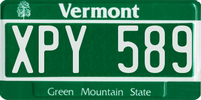VT license plate XPY589