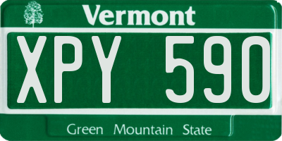 VT license plate XPY590