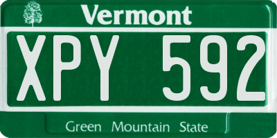 VT license plate XPY592