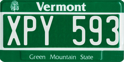 VT license plate XPY593
