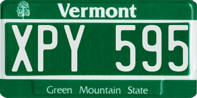 VT license plate XPY595