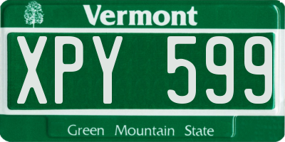 VT license plate XPY599