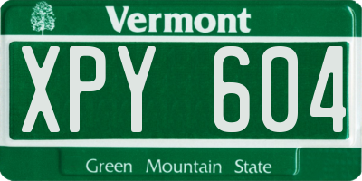 VT license plate XPY604