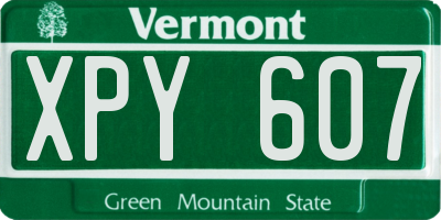 VT license plate XPY607