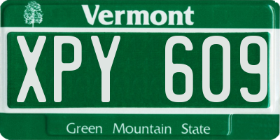 VT license plate XPY609