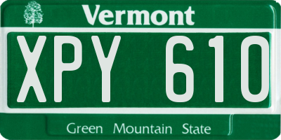 VT license plate XPY610