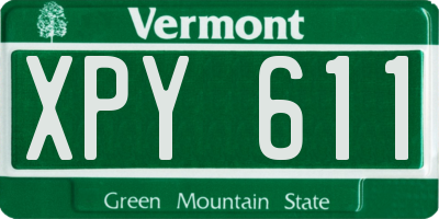 VT license plate XPY611