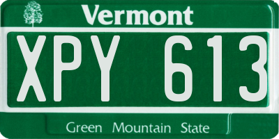 VT license plate XPY613