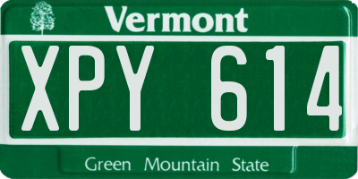VT license plate XPY614
