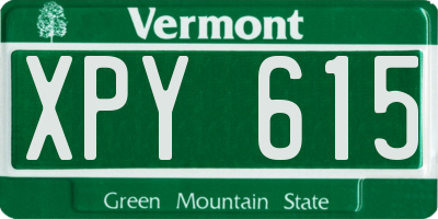 VT license plate XPY615