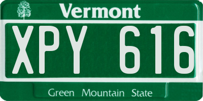 VT license plate XPY616