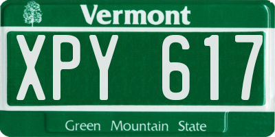 VT license plate XPY617