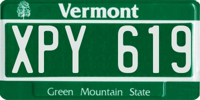 VT license plate XPY619