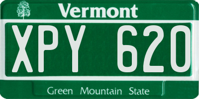 VT license plate XPY620