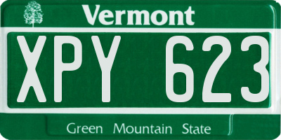 VT license plate XPY623