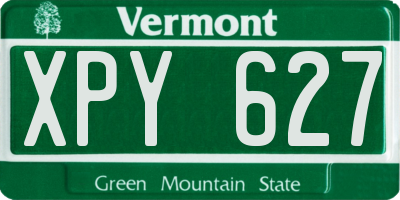 VT license plate XPY627