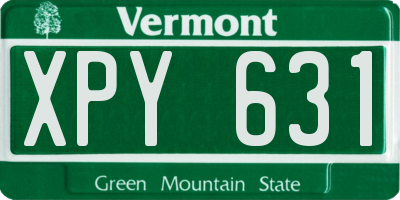 VT license plate XPY631