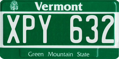 VT license plate XPY632