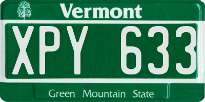 VT license plate XPY633