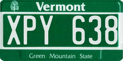 VT license plate XPY638
