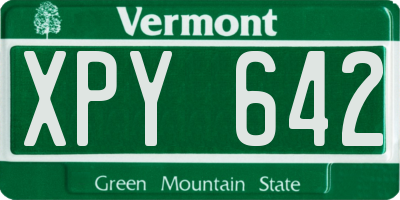 VT license plate XPY642