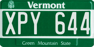 VT license plate XPY644