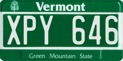 VT license plate XPY646