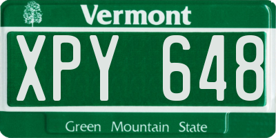 VT license plate XPY648