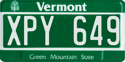VT license plate XPY649