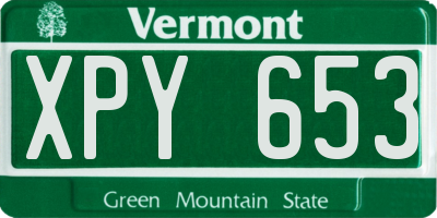 VT license plate XPY653