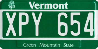 VT license plate XPY654