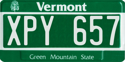 VT license plate XPY657