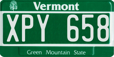 VT license plate XPY658