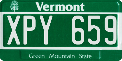 VT license plate XPY659