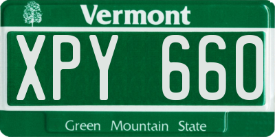 VT license plate XPY660